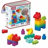 Mega Bloks Bolsa clásica con 60 Bloques de construcción, Juguetes bebés 1 año (Mattel DCH55)