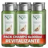 NaturVital - Pack 6 Champú Sensitive Revitalizante, Sin Parabenos ni Siliconas, Natural para Cabello Débil, Piel Atópica y Cuero Cabelludo Sensible, Hombre y Mujer, 6x300ml