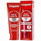 COLGATE Max White Ultra Active Foam Pasta de Dientes Blanqueadora con Flúor, 50ml, Dentífrico Blanqueador Seguro con el Esmalte, Elimina Manchas Profundas*