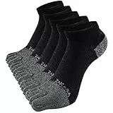 PUTUO Calcetines con Dedos de Deporte para Hombre: Calcetines Tobilleros de Correr Hombre calcetín Dedos Separados de Algodón Cortos Deportivos Transpirables 5 para 43-46