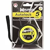WOLFPACK LINEA PROFESIONAL - Flexometro Sistema Autolock Con Freno Automatico Longitud 5 Metros Ancho Cinta 25 mm. Magnetico. Cinta Metrica Freno Automatico