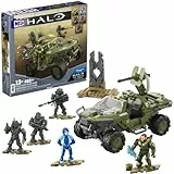 MEGA Halo Fleetcom Warthog Coche de juguete de bloques de construcción con 5 figuras, 462 piezas, inspirado en la serie de televisión, juguete +13 años (Mattel HNC57)