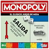 Hasbro Gaming, Monopoly Clásico, Juego de Mesa, Inversión en Familia, Tablero y Caja de Almacenamiento, 6 Peones, Idea de Regalo, Fiestas con Amigos, Multijugador, Dinero de Colores