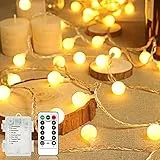 Guirnalda Luces, 10.5M 100LED Luces de Caden 8 Modos Luces de Cadena, Guirnalda Luminosas Exterior Interior Decorativa para Navidad, bodas, jardín (blanco cálido)