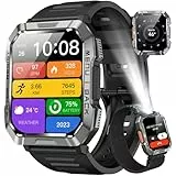 Blackview Reloj Inteligente Hombre - Llamadas Bluetooth, 2.01” Smartwatch Hombre con Linterna, Brújula, Pulsómetro, Monitor de Sueño, Podómetro, Notificación, Pulsera Actividad 100+ Modos Deportivos