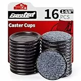 Ezprotekt Tazas Redondas de Fieltro Reutilizables de 4,2 cm para Muebles con Fondo de Alfombra, Almohadillas Protectoras de Suelo para Muebles de Fieltro para Proteger Suelos de Madera, Paquete de 16