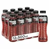 Powerade Bebida Isotónica Blood Orange, Sin Gluten y Refrescante - Pack de 12 Botellas de 500ml