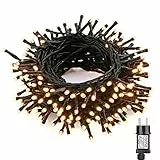 NEXVIN - Guirnalda luminosa para árbol de Navidad, color blanco cálido, 20 m, 200 LED, luz de árbol de Navidad, eléctrico, 8 modos, función de memoria temporizador, impermeable para decoración de