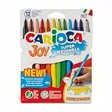Carioca Rotuladores Joy Punta Fina | Blister de 12rotuladores superlavables y con gran cobertura | Colores surtidos | Punta Ø 2,8 mm | 12piezas