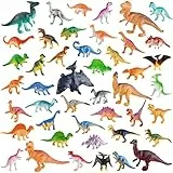 PLULON 45 Piezas Mini Dinosaurios Juguetes para Niños Figuras Dinosaurios Animales Plástico Dinosaurio Cake Toppers Juego Niños para Niños y Niñas Cumpleaños Baby Shower Fiesta Decoraciones