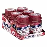 Mentos Gum Pure Fresh Cherry 6 x 30 unidades – Suikervrije kauwgom verpakking van 6 potjes met 30 kauwgoms, kersensmaak groene thee Extract 360.00 g