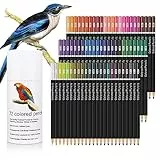 SEANTUA Lápices de colores para adultos, 72 lápices de colores para niños, lápices para libros de colorear, minas de color de calidad con núcleo blando para artistas coloristas, Art Supplies