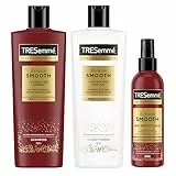 TRESemmé Champú, Acondicionador y Spray Protector Térmico Keratin Smooth pack de cuidado capilar antiencrespamiento con queratina hidrolizada 400 ml + 400 ml + 200 ml pack de 3