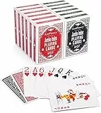 LotFancy Carta de Juego con Impresión Grande, 12 Barajas, Cartas de Póquer con índice Jumbo para Pinochle, Cartas de Juego Canasta, Accesorios Mágicos, Rojo y Negro