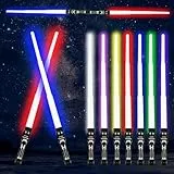 4 Piezas Espada Láser para Niños, Sable de Luz Star Wars, Espada Láser 2 En 1 Telescópica y Plegable, Laser 7 Colores con Sonido, Regalos para niños y niñas
