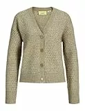 JJXX Jxaden Estructura Cárdigan Punto Suéter, Beige, L para Mujer