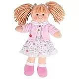 Bigjigs Toys Poppy Rag Doll (Small) - 28cm Small Rag Doll for 1 Year Old, Ideal First Doll for Babies & Toddlers, Super Soft Dolls, Bigjigs Rag Dolls