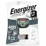 Energizer 7638900412802 Vision HD + Focus - Faro con 3 x AAA Pilas Incluidas, 300 Lumens, color Gris