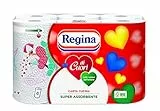 Regina di Cuori - 6 rollos de papel de cocina, 50 hojas superabsorbentes de 2 capas, paquete 50% de plástico reciclado, papel 100% certificado FSC®
