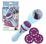 LEXIBOOK, Disney Frozen, Proyector de Cuentos, Linterna y proyector con 3 Discos, 24 imágenes, CREA Tus Propios Cuentos, Azul/Morado, LTC050FZ