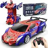 Coche Teledirigido Robot, Spider Transformar RC Carro Radiocontrol Remote Car Juguete Niños Niñas 3 4 5 6 7 8 9 10 Años 2.4GHz Modelo Escala 1/18 Recargable, Juego Vehículo Regalos Cumpleaños Navidad