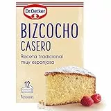 DR. OETKER Bizcocho Casero, preparado de repostería para bizcocho esponjoso (340 g) con sobre de azúcar glas (10 g), ideal como base para tartas, postres y pasteles (12 raciones)