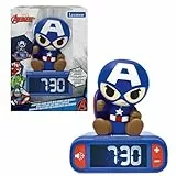 LEXIBOOK, Marvel Avengers, Reloj Despertador con Luz Nocturna de los Vengadores, Sonidos y Melodías, Pantalla LCD Retroiluminada, Luminoso, Snooze, RL800AV1