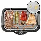 Taurus - Barbacoa Eléctrica Maxim's 2400W | Superficie 41x24 cm | Termostato Regulable | Bandeja de Agua Anti-Humo | Uso Interior y Exterior | Distribución Uniforme del Calor