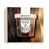 GARNIER GOOD Coloración Permanente Kit de Recarga, Color Brillante, 100% Cobertura de Canas, Color Duradero 8 Semanas, 90% Origen Natural, Sin Amoniaco, Vegano, Cruelty Free, 4.15 Castaño Marrón Glacé