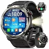 Blackview Reloj Inteligente Hombre con Linterna y Brújula, 1,45' Smartwatch con Llamadas Bluetooth, Pulsómetro, Oxímetro, Monitor de Sueño, Podómetro, 100+ Modos Deportivos, Batería Grande de 960 mAh