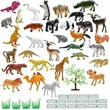 anyìshwu Animales de Granja Figuras Juguetes,53 Piezas Animales de Mini Selva,Figuras Animaless Realistas,Animale Juguete Plásticos,Regal para Niños y Niña