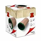 Cayro - Juego Dados Póker - Cubilete + 5 Dados de Póker - Cubilete de Cuero Forrado en Interior - Juego de Mesa Adultos - Ideal para Regalar - Jugar en Familia