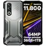 DOOGEE Blade 20 MAX Teléfono Móvil Irrompible, 36GB+1TB/2TB Movil rugerizado, 11800mAh/33W, Helio G100 NFC telefono, 6.6' 120Hz Movils Android 15, 64MP+20MP+16MP, 4G Dual SIM/Face ID Moviles Gaming