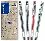 PILOT Caja de 4 G-Tec C4 - Bolígrafos Roller de Tinta de Gel - Negro, Azul, Rojo, Verde - Punta Ultra Fina para Trabajos de Alta Precisión (trazo de 0,2 mm)
