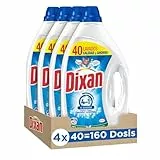 Dixan Gel Total 4+1, Detergente Líquido para Lavadora (pack de 4, total: 160 lavados), jabón para lavar la ropa blanca y clara. Limpieza, luminosidad, frescor y sostenibilidad.