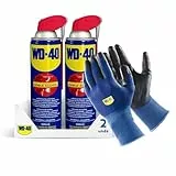 Wd-40 - Lubricante Wd40 Doble Acción 500 ml - Pack 2 Unidades y Guantes Originales de WD-40