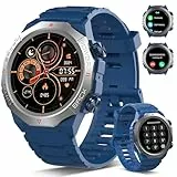 Atheewon Reloj Inteligente Hombre Mujer con Llamadas, 1.39' Militar Smartwatch con 110+ Modos Deportivos, Monitor de Ritmo Cardíaco y Sueño. Pulsera Actividad IP68 Impermeable para Android iOS, Azul