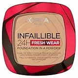 L'Oréal Paris Polvos Compactos Mate Infalible 24H, Larga Duración, Cobertura Media-Alta, Resistente al Agua, Tono: 140 Golden Beige, 9 g
