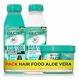Garnier Fructis Pack Hair Food Aloe Vera con Champú, Acondicionador y Mascarilla para Cabello Seco, Desenreda e Hidrata