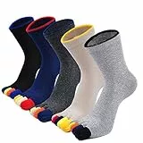PUTUO Calcetines de Dedos para Hombres, Deportivos de Algodón, Cinco Dedos del Pie, 3/4/5 Pares