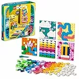 LEGO DOTS 41957 - Juego de parches adhesivos 5 en 1 para hacer mosaicos, parches adhesivos de bricolaje, idea de regalo para niños creativos, haz diseños personalizados para cuadernos, fundas de