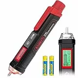 KAIWEETS HT100s Detector de Tensión de Porcentaje sin Contacto con Pantalla LCD, NCV Buscapolos, Sensibilidad Ajustable 12V-1000V / 70V-1000V con Zumbador, Alarma de Tension con Linterna LED