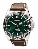 Seiko Reloj Analógico para Hombre de Kinetico con Correa en Cuero SKA791P1