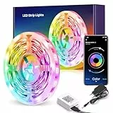 Mexllex Tira LED 10m, Flexible Multicolor Luces LED, APP y Mando a Distancia, Sincronización Musical Bluetooth, RGB LED Strip Lights para Habitación, Sala, Cocina, Fiesta,Decoración Navidad, Fiestas