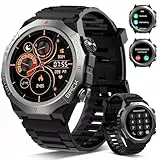 Atheewon Reloj Inteligente Hombre Mujer con Llamadas, 1.39' Militar Smartwatch con 110+ Modos Deportivos, Monitor de Ritmo Cardíaco y Sueño. Pulsera Actividad IP68 Impermeable para Android iOS, Negro