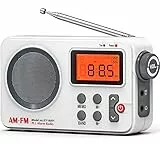 Tendak Radio Portatil Pequeña, Transistores Radio FM Am Sonido, con Pantalla Grande, Despertador, Temporizador y Almacenamiento de Estaciones manuales, Radio Pilas Pequeña Funciona