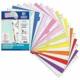 Oxford Strongline, Separadores Archivador 4 anillas A4, Plástico Opaco, 10 Posiciones, 4 Taladros, 10 Colores