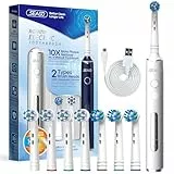 Seago Cepillo Eléctrico, Cepillos de Dientes Eléctricos de Rotación con 2 Botones, 5 Modos y 8 Cabezales, Temporizador Inteligente, SG2603, Blanco