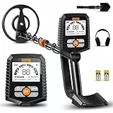 SUNPOW Detector de Metales Impermeable para la Detección de Oro, Estable Anti-interferencia, Mayor Precisión, Pantalla LCD más Grande, 4 Modos, 8 'Bobina de Búsqueda