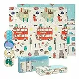 Babify Alfombra De Juegos Para Bebés Espesor 1.5 Cm (Plegable, Antideslizante, Reversible, Impermeable, Portátil, 176x195x1,5